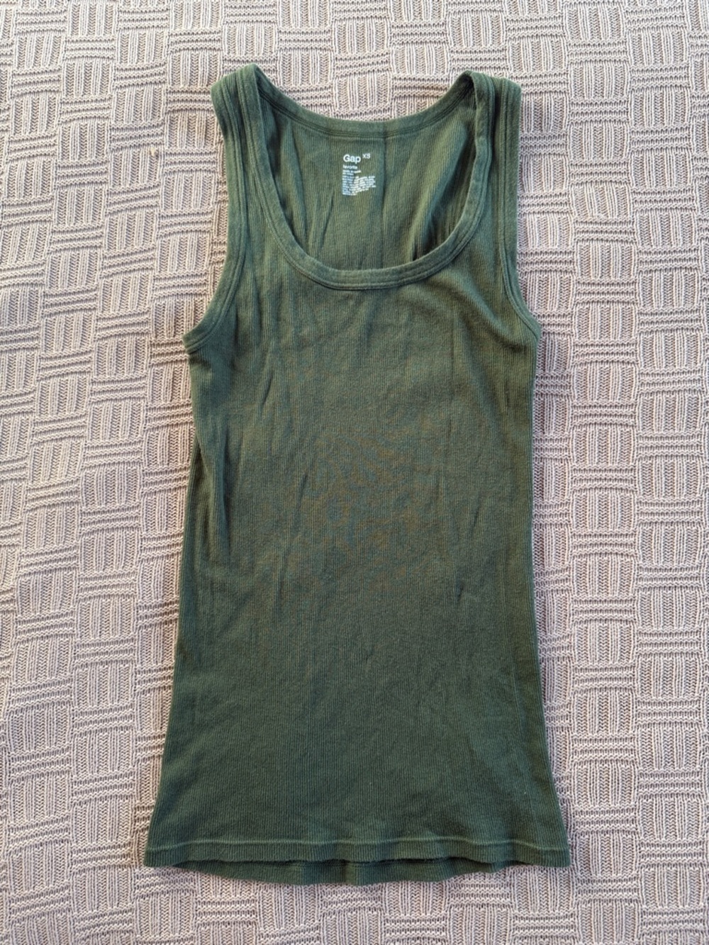 100% Cotton GAP Olive Green Ribbed Tank